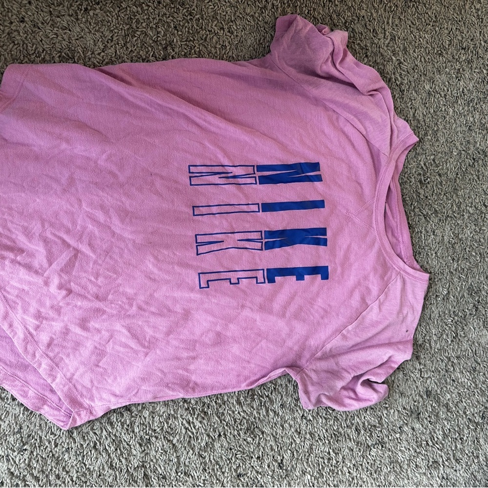 Nike Pink T-Shirt with Blue Logo